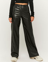 Black Leather Wide Leg trouser