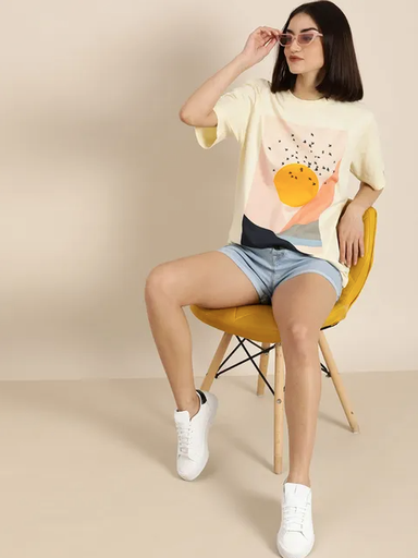 Cream Oversized T-Shirt